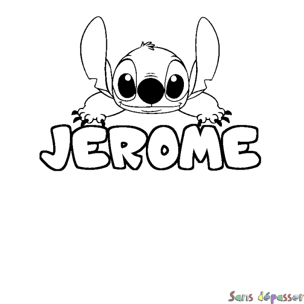 Coloriage prénom JEROME - d&eacute;cor Stitch