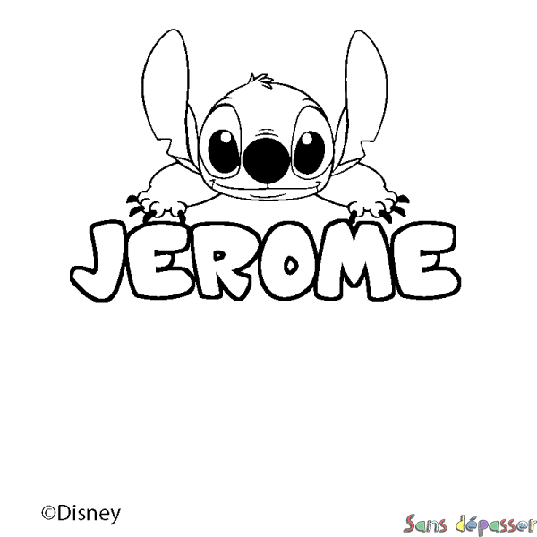 Coloriage pr&eacute;nom JEROME - d&eacute;cor Stitch