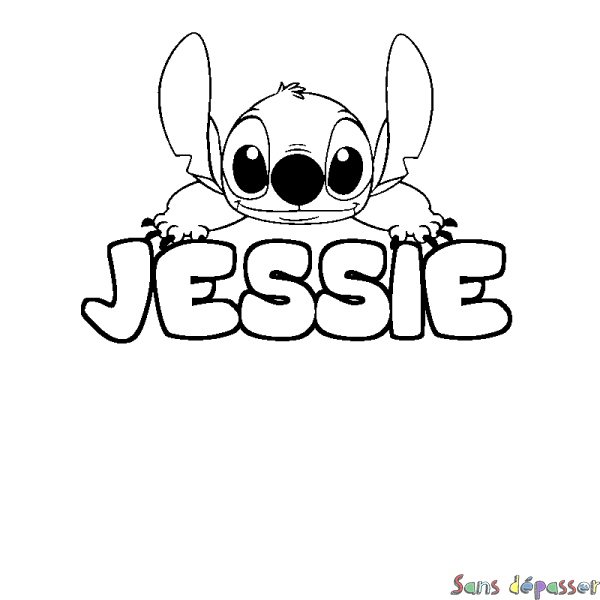 Coloriage prénom JESSIE - d&eacute;cor Stitch