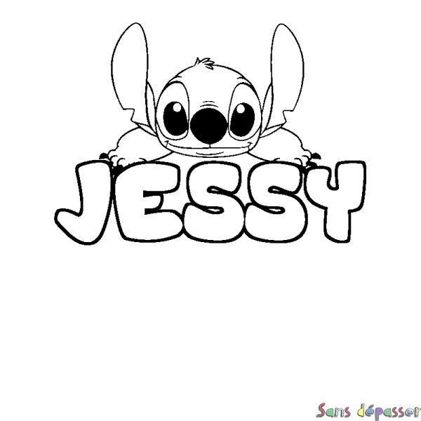 Coloriage prénom JESSY - d&eacute;cor Stitch