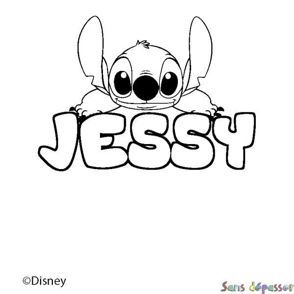Coloriage pr&eacute;nom JESSY - d&eacute;cor Stitch