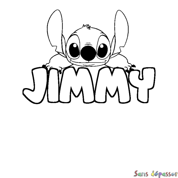 Coloriage prénom JIMMY - d&eacute;cor Stitch