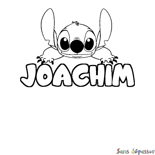 Coloriage prénom JOACHIM - d&eacute;cor Stitch