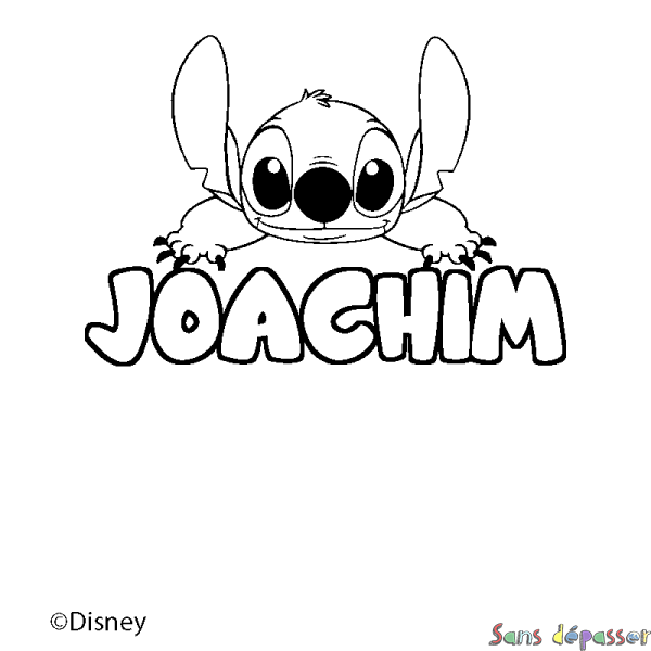 Coloriage pr&eacute;nom JOACHIM - d&eacute;cor Stitch