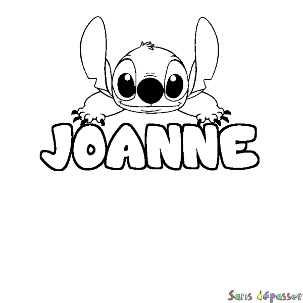 Coloriage prénom JOANNE - d&eacute;cor Stitch