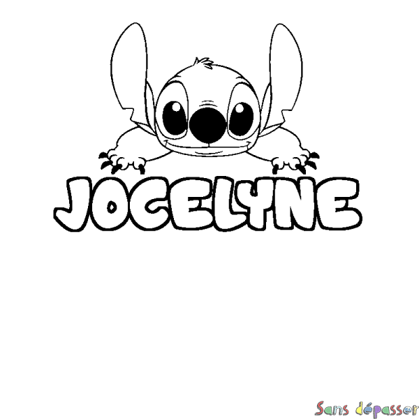 Coloriage prénom JOCELYNE - d&eacute;cor Stitch