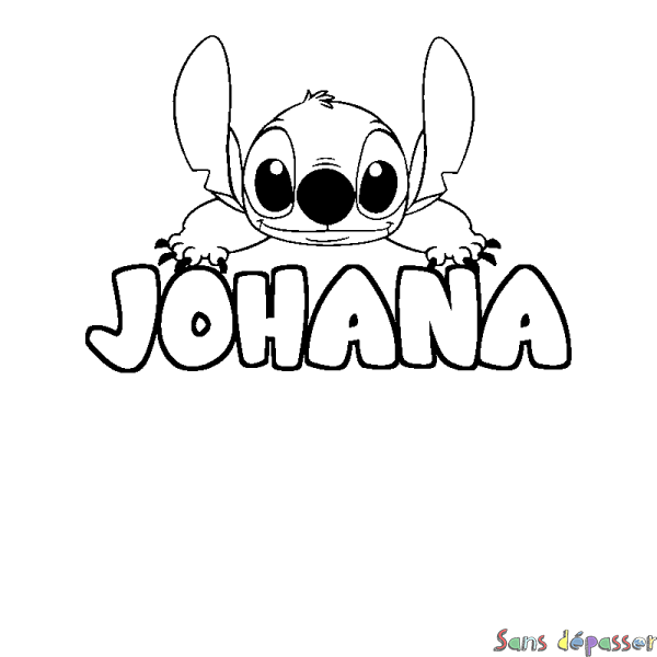 Coloriage prénom JOHANA - d&eacute;cor Stitch