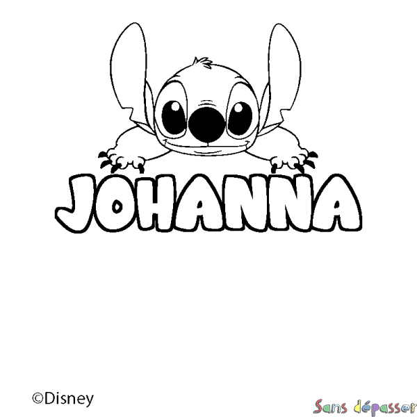 Coloriage pr&eacute;nom JOHANNA - d&eacute;cor Stitch