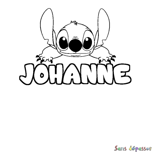 Coloriage prénom JOHANNE - d&eacute;cor Stitch