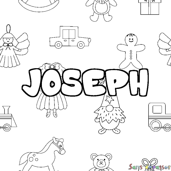Coloriage prénom JOSEPH - d&eacute;cor Jouets