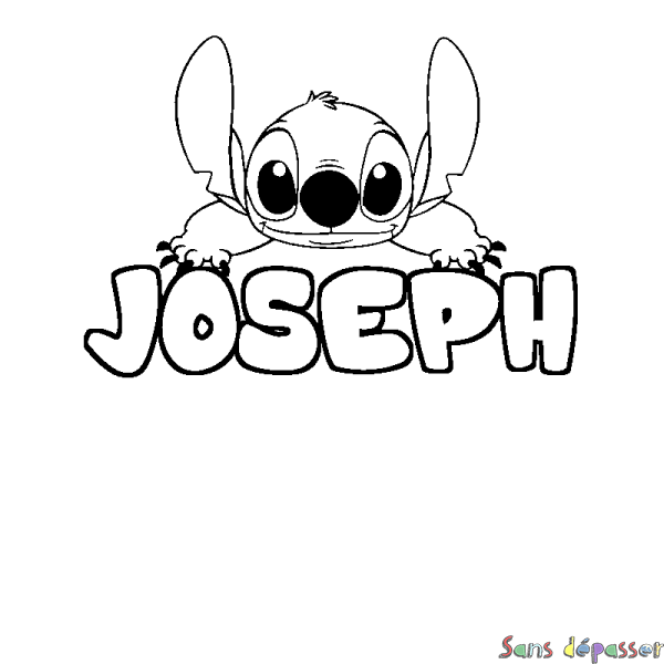 Coloriage prénom JOSEPH - d&eacute;cor Stitch