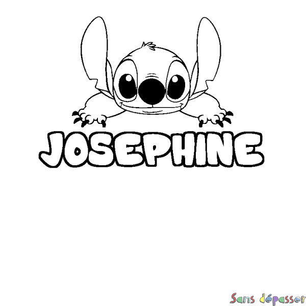 Coloriage prénom JOSEPHINE - d&eacute;cor Stitch