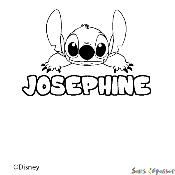 Coloriage pr&eacute;nom JOSEPHINE - d&eacute;cor Stitch