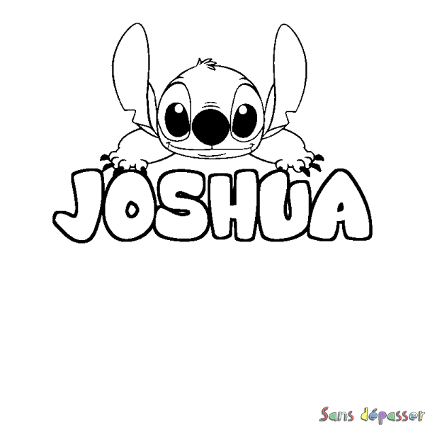 Coloriage prénom JOSHUA - d&eacute;cor Stitch
