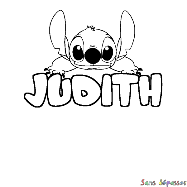 Coloriage prénom JUDITH - d&eacute;cor Stitch