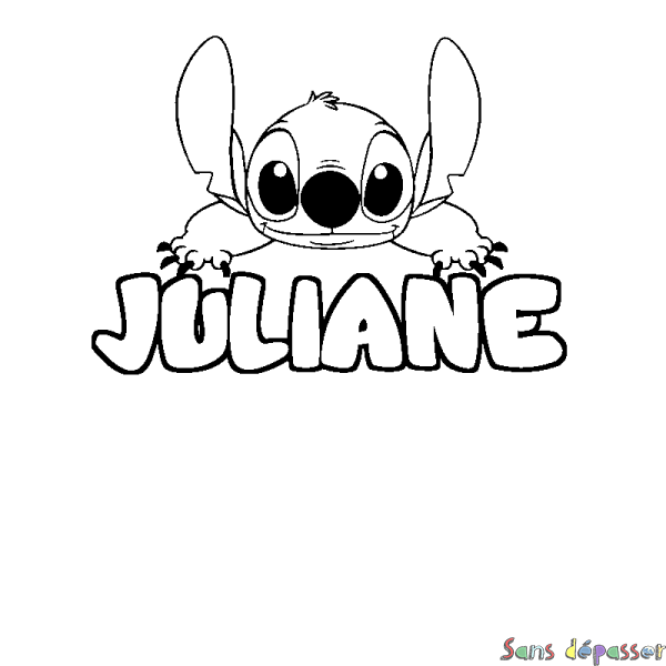 Coloriage prénom JULIANE - d&eacute;cor Stitch