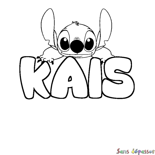 Coloriage prénom KAIS - d&eacute;cor Stitch