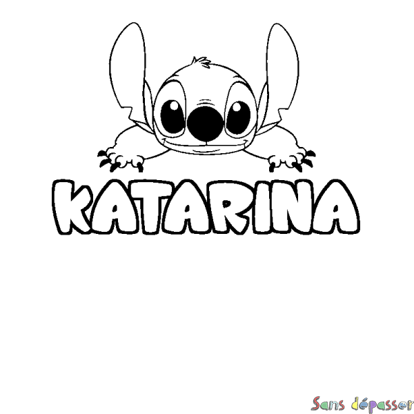 Coloriage prénom KATARINA - d&eacute;cor Stitch