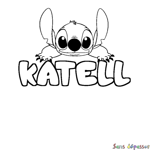 Coloriage prénom KATELL - d&eacute;cor Stitch