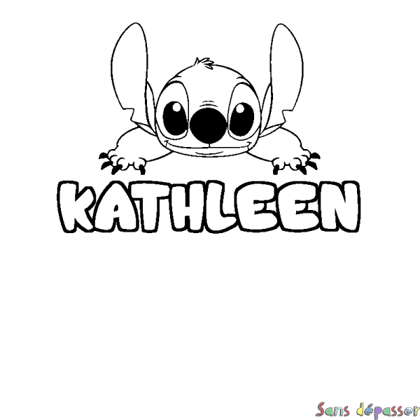 Coloriage prénom KATHLEEN - d&eacute;cor Stitch