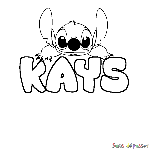 Coloriage prénom KAYS - d&eacute;cor Stitch