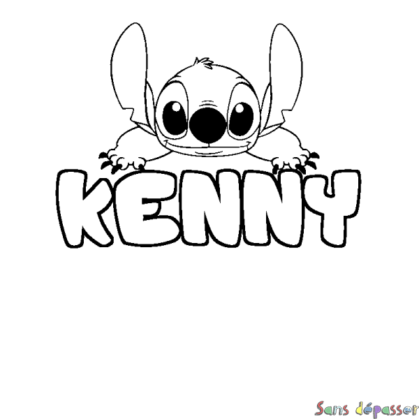 Coloriage prénom KENNY - d&eacute;cor Stitch