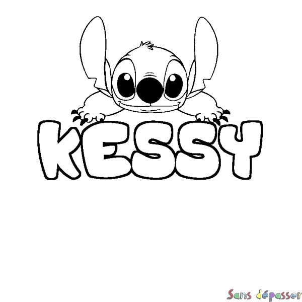 Coloriage prénom KESSY - d&eacute;cor Stitch