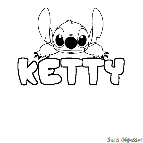 Coloriage prénom KETTY - d&eacute;cor Stitch