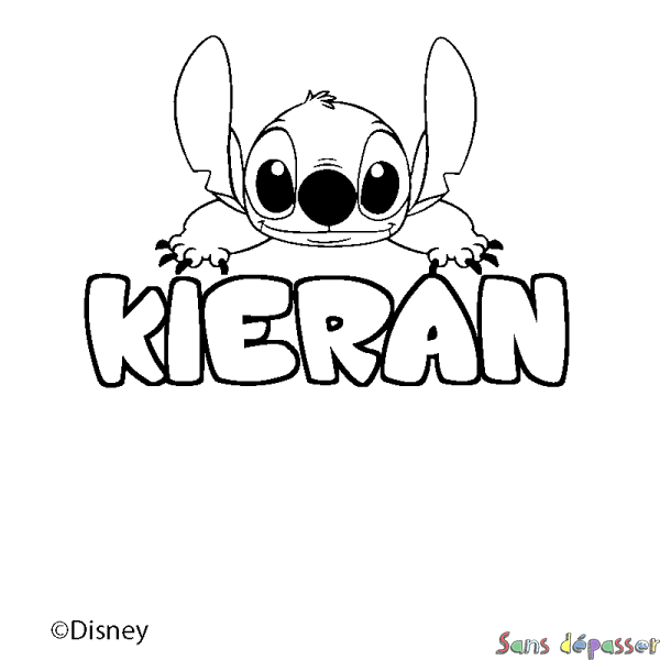 Coloriage pr&eacute;nom KIERAN - d&eacute;cor Stitch