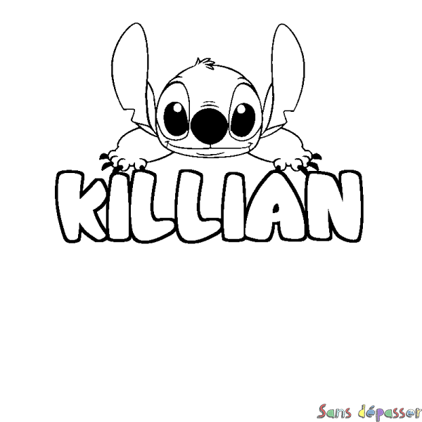 Coloriage prénom KILLIAN - d&eacute;cor Stitch