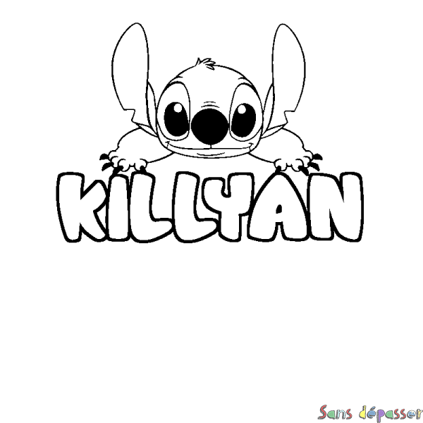 Coloriage prénom KILLYAN - d&eacute;cor Stitch