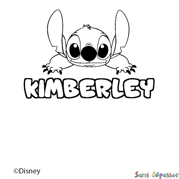 Coloriage pr&eacute;nom KIMBERLEY - d&eacute;cor Stitch