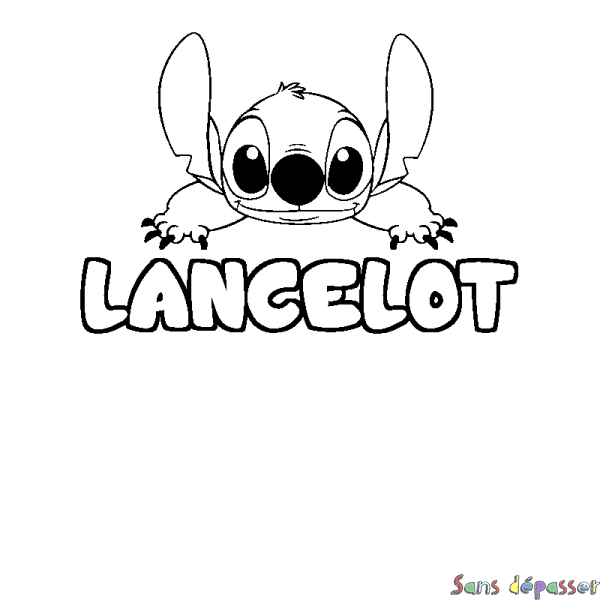 Coloriage prénom LANCELOT - d&eacute;cor Stitch