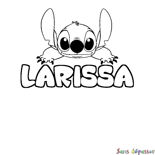 Coloriage prénom LARISSA - d&eacute;cor Stitch