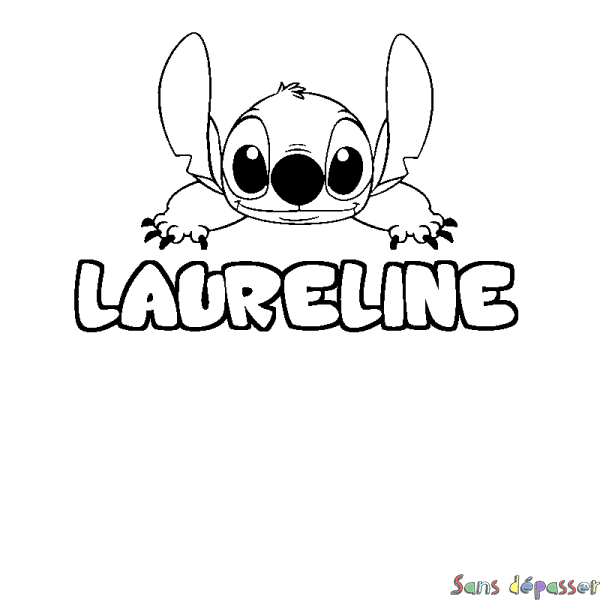 Coloriage prénom LAURELINE - d&eacute;cor Stitch