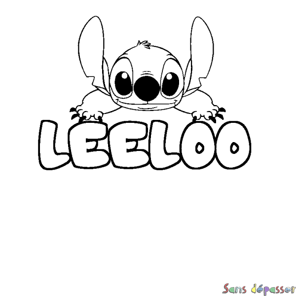 Coloriage prénom LEELOO - d&eacute;cor Stitch
