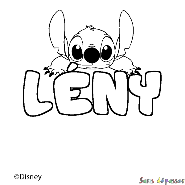 Coloriage pr&eacute;nom L&Eacute;NY - d&eacute;cor Stitch