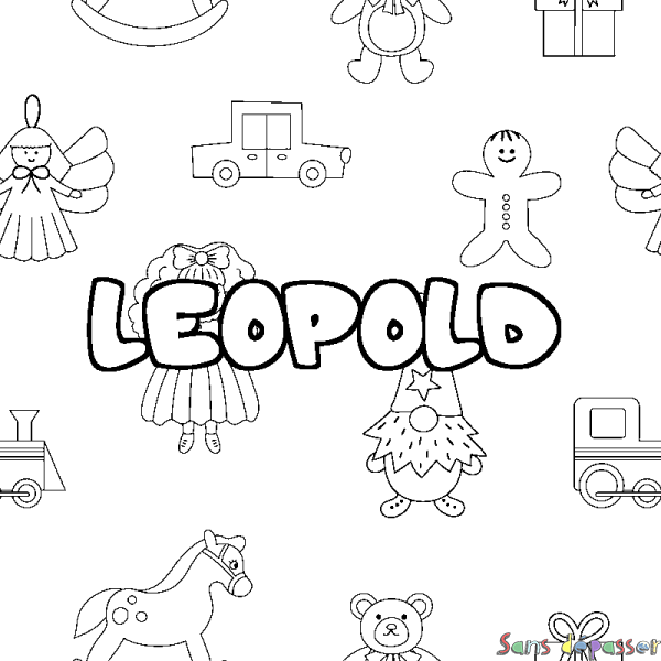 Coloriage prénom LEOPOLD - d&eacute;cor Jouets