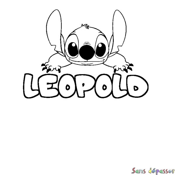 Coloriage prénom LEOPOLD - d&eacute;cor Stitch