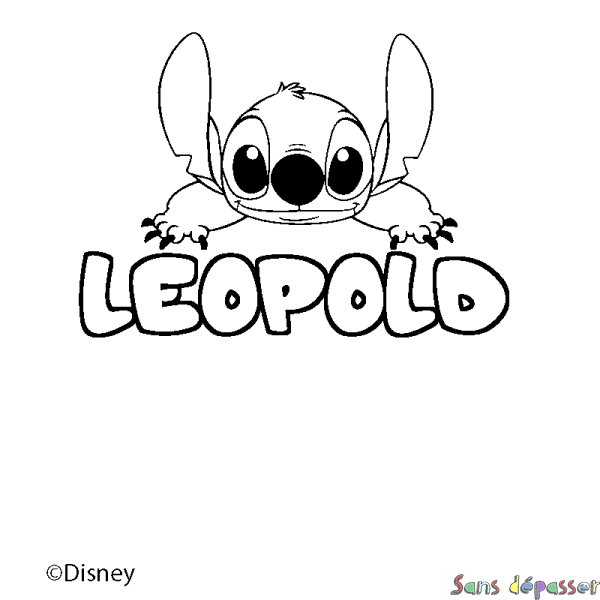 Coloriage pr&eacute;nom LEOPOLD - d&eacute;cor Stitch