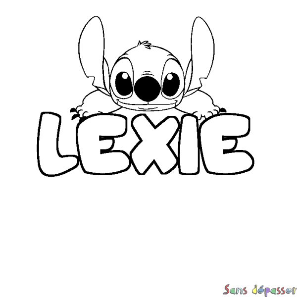 Coloriage prénom LEXIE - d&eacute;cor Stitch