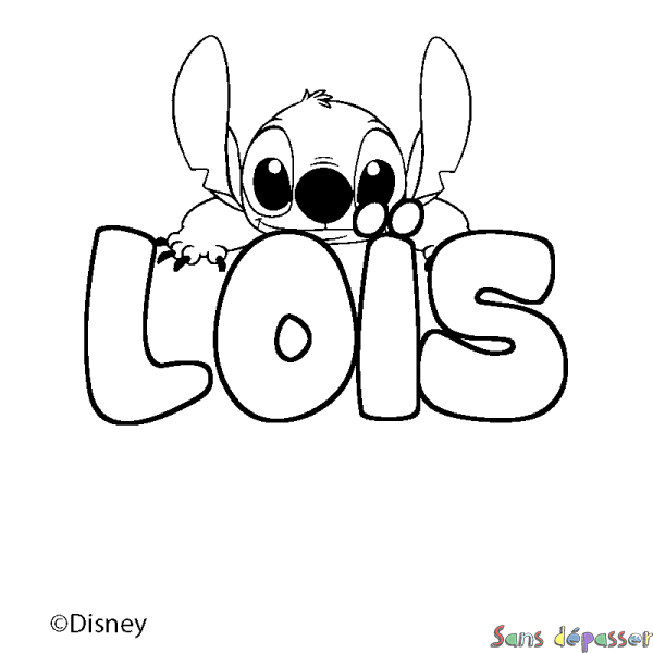 Coloriage pr&eacute;nom LO&Iuml;S - d&eacute;cor Stitch