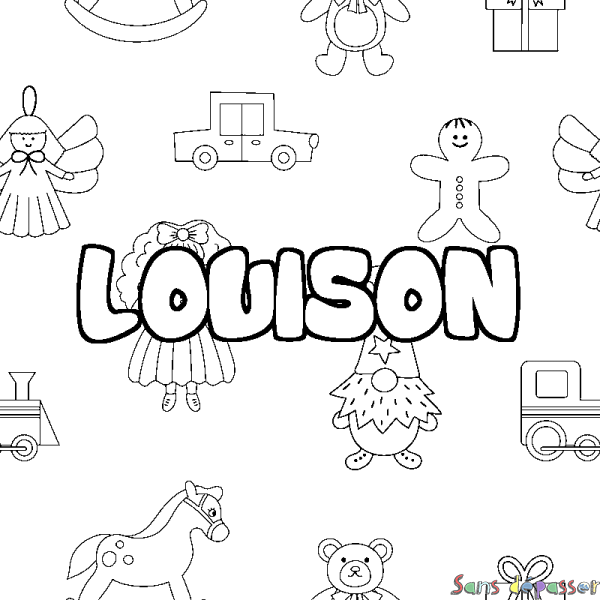 Coloriage prénom LOUISON - d&eacute;cor Jouets