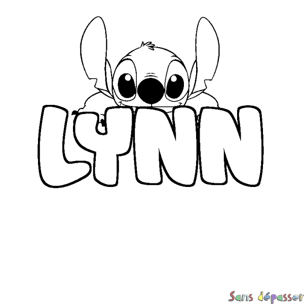 Coloriage prénom LYNN - d&eacute;cor Stitch