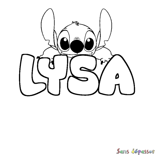 Coloriage prénom LYSA - d&eacute;cor Stitch