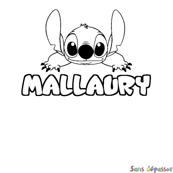 Coloriage prénom MALLAURY - d&eacute;cor Stitch