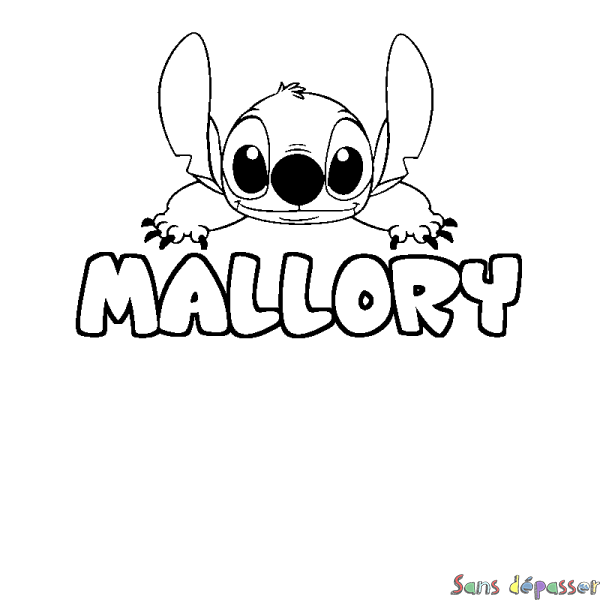 Coloriage prénom MALLORY - d&eacute;cor Stitch