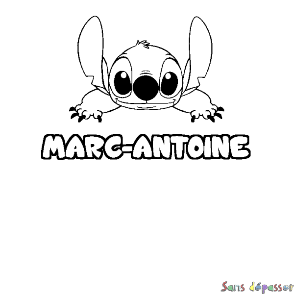 Coloriage prénom MARC-ANTOINE - d&eacute;cor Stitch