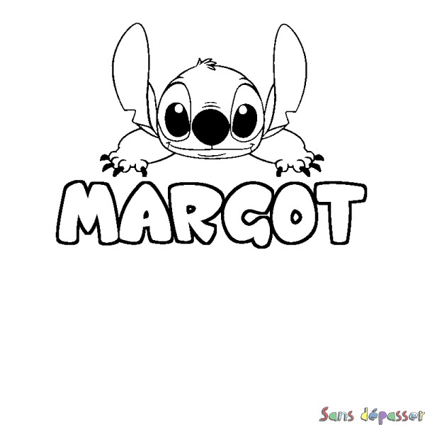 Coloriage prénom MARGOT - d&eacute;cor Stitch