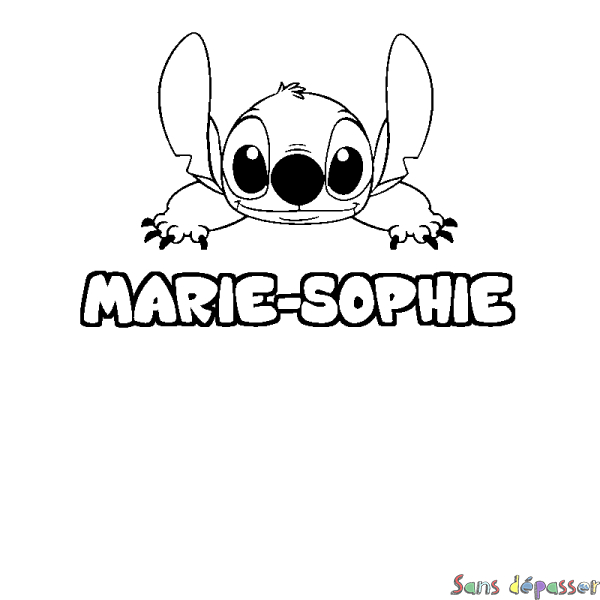 Coloriage prénom MARIE-SOPHIE - d&eacute;cor Stitch